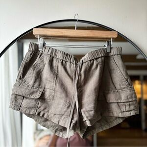 JOIE | linen cargo shorts | size medium